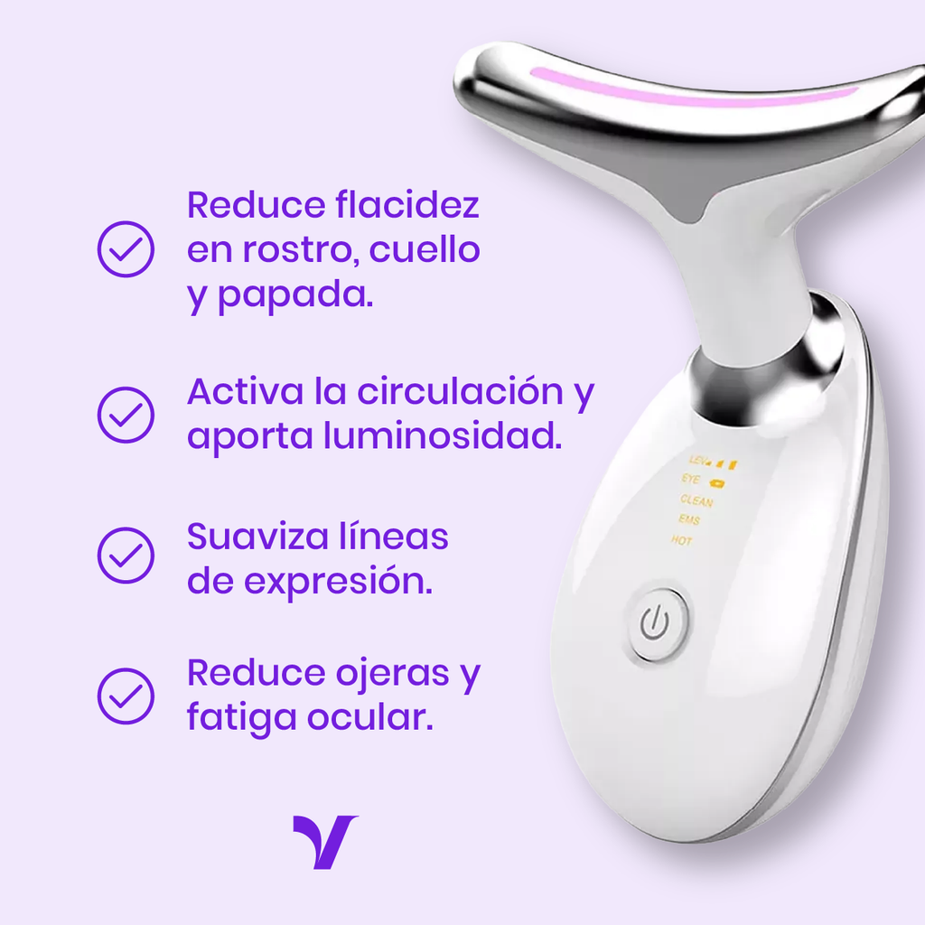 Masajeador Facial Reafirmante EMS con Calor Inteligente | Efecto Lifting Diario